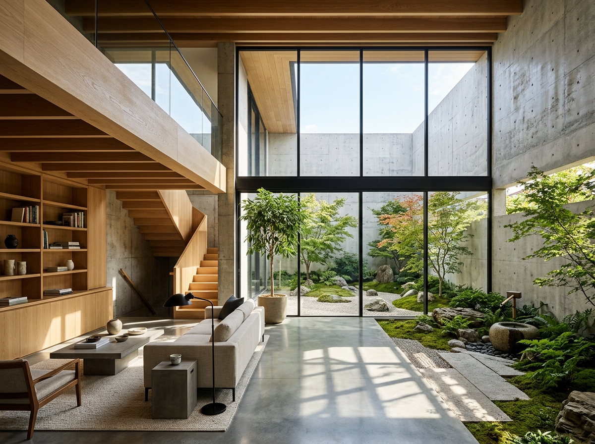 Atelier Nord minimalist concrete residence overlooking courtyard garden